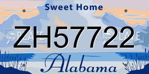ZH57722 Alabama License Plate