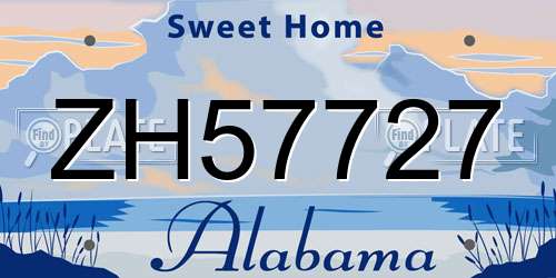 ZH57727 Alabama License Plate
