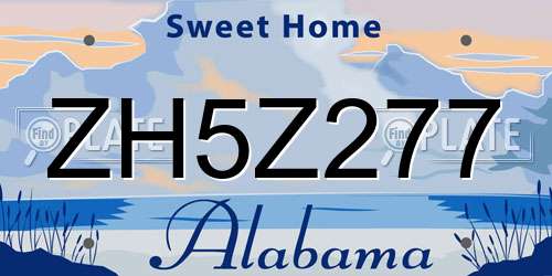 ZH5Z277 Alabama License Plate