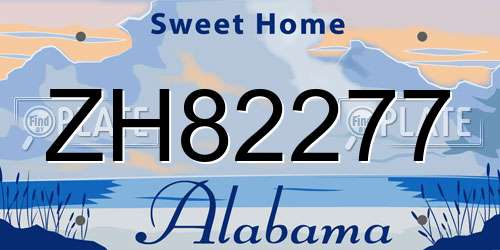 ZH82277 Alabama License Plate