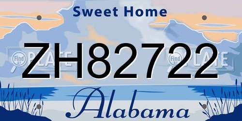 ZH82722 Alabama License Plate