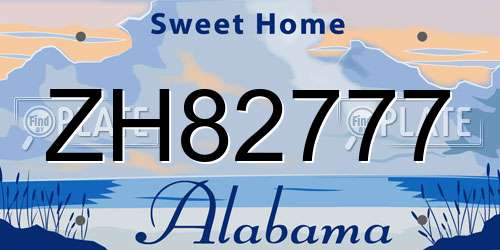 ZH82777 Alabama License Plate