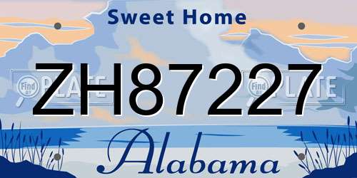 ZH87227 Alabama License Plate