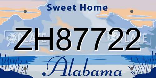 ZH87722 Alabama License Plate