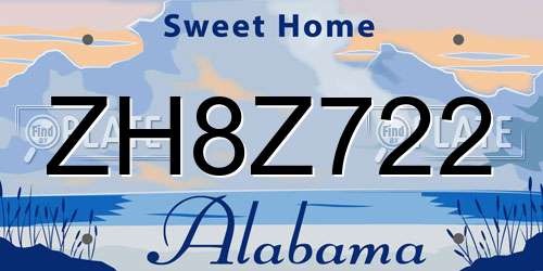 ZH8Z722 Alabama License Plate