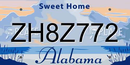 ZH8Z772 Alabama License Plate