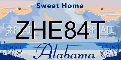 ZHE84T Alabama License Plate