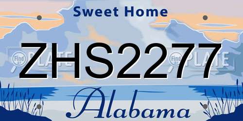 ZHS2277 Alabama License Plate