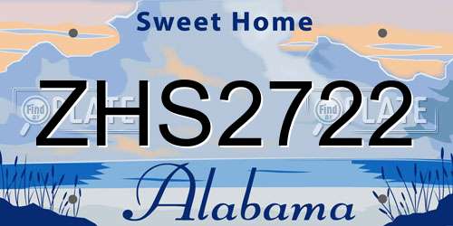 ZHS2722 Alabama License Plate