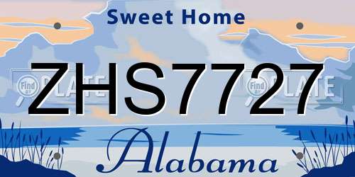 ZHS7727 Alabama License Plate