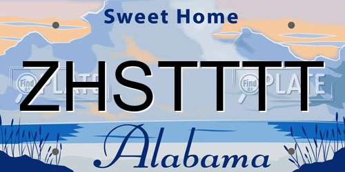 ZHSTTTT Alabama License Plate