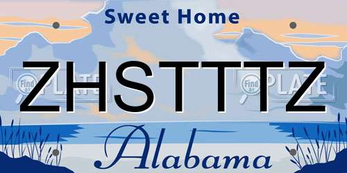ZHSTTTZ Alabama License Plate