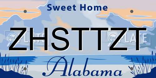 ZHSTTZT Alabama License Plate