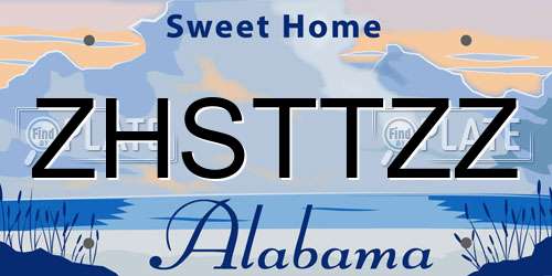 ZHSTTZZ Alabama License Plate