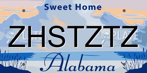 ZHSTZTZ Alabama License Plate