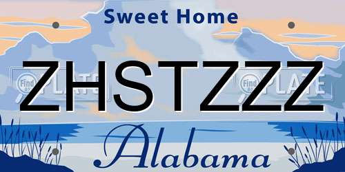 ZHSTZZZ Alabama License Plate
