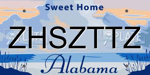 ZHSZTTZ Alabama License Plate