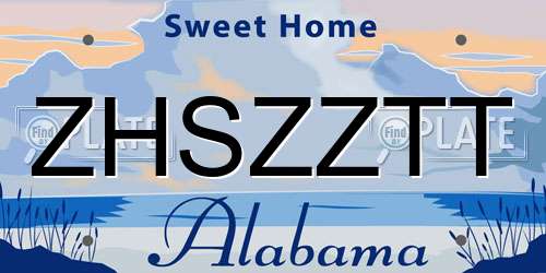 ZHSZZTT Alabama License Plate