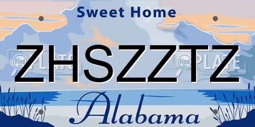 ZHSZZTZ Alabama License Plate