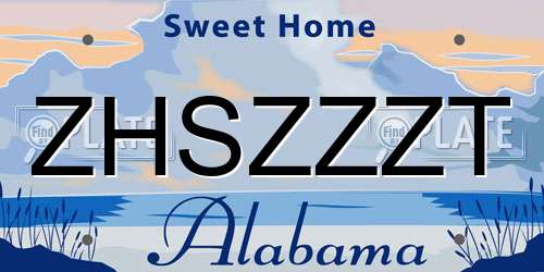 ZHSZZZT Alabama License Plate