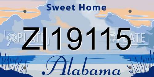 ZI19115 Alabama License Plate