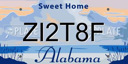 ZI2T8F Alabama License Plate