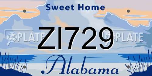 ZI729 Alabama License Plate