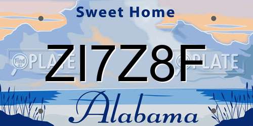 ZI7Z8F Alabama License Plate