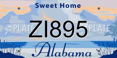 ZI895 Alabama License Plate