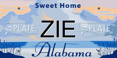 ZIE Alabama License Plate
