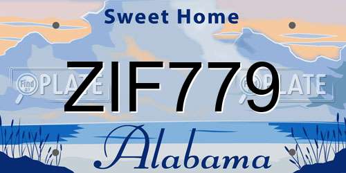 ZIF779 Alabama License Plate
