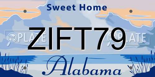 ZIFT79 Alabama License Plate