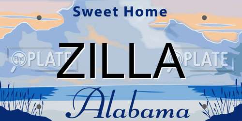 ZILLA Alabama License Plate