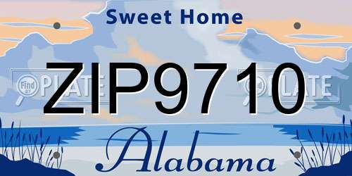 ZIP9710 Alabama License Plate