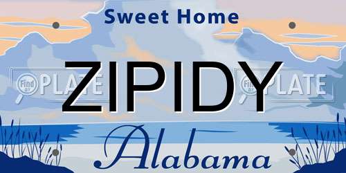 ZIPIDY Alabama License Plate
