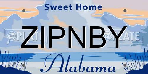 ZIPNBY Alabama License Plate