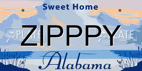 ZIPPPY Alabama License Plate