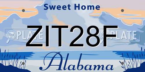ZIT28F Alabama License Plate