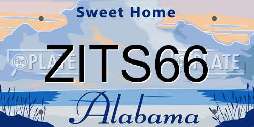 ZITS66 Alabama License Plate