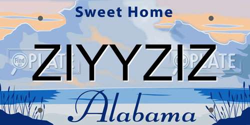 ZIYYZIZ Alabama License Plate