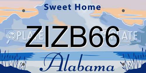 ZIZB66 Alabama License Plate
