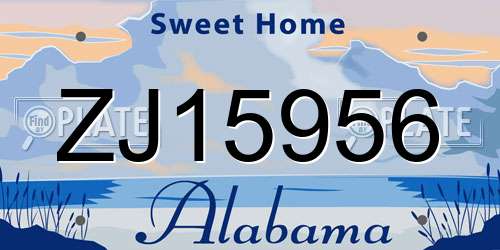 ZJ15956 Alabama License Plate