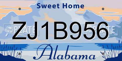 ZJ1B956 Alabama License Plate