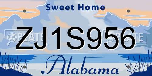 ZJ1S956 Alabama License Plate