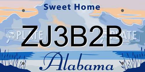 ZJ3B2B Alabama License Plate