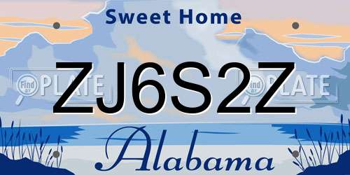 ZJ6S2Z Alabama License Plate