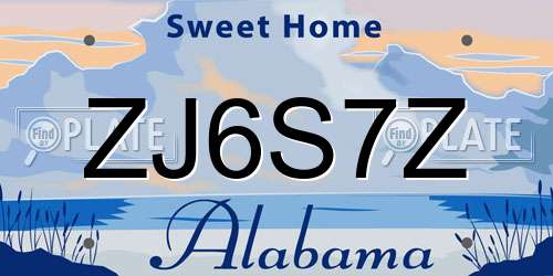 ZJ6S7Z Alabama License Plate