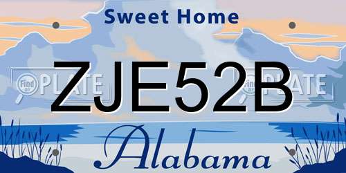 ZJE52B Alabama License Plate