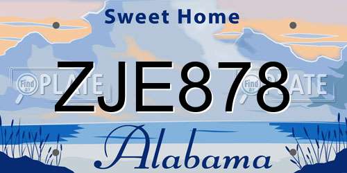 ZJE878 Alabama License Plate