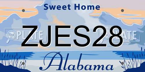 ZJES28 Alabama License Plate